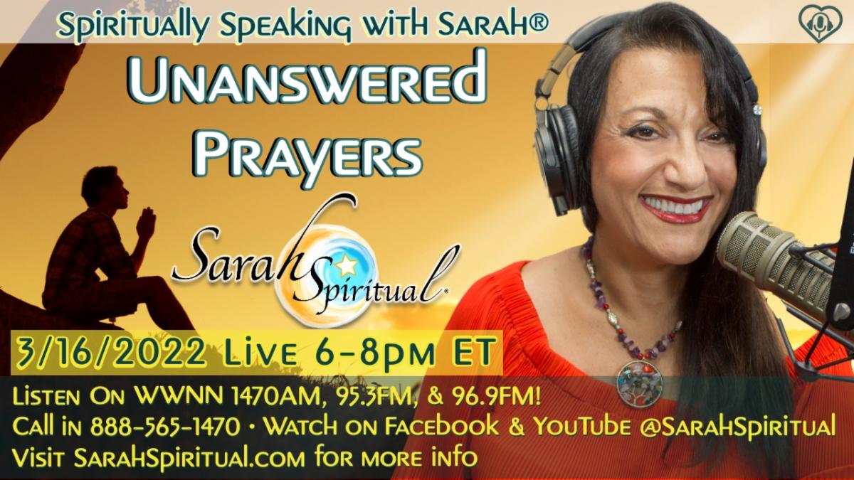 Spiritually Speaking With Sarah Unanswered Prayers Master Image